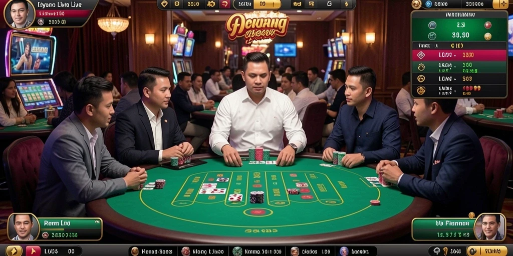 Pemandangan level yang penuh warna dan dinamis.